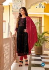 Vivanta By Mittoo Rayon Wrinkle Embroidery Kurti With Bottom Dupatta Wholesale Shop In Surat